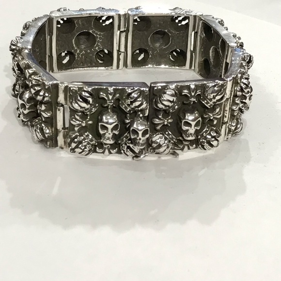 925sterlingsilver skull bracelet - Picture 2 of 7